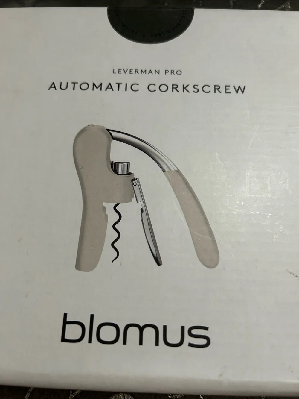 NWT Blomus, 6”, Cream Lever Wine Bottle Opener with Corkscrew